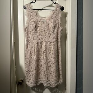 JOIE Lace Dress Nude color and stretchy lining.  Dress Size Large